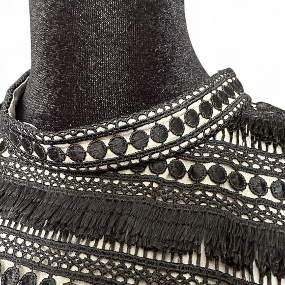 J. Crew Black Embroidered Fringe Sheath Dress Summer Office Business Casual Sz 8 - Picture 7 of 15